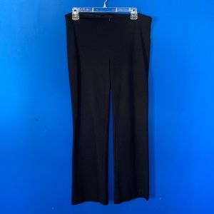 DONNA DEGNAN Black Ponte Knit Mid Rise Loose Leg Pants Sz 6
